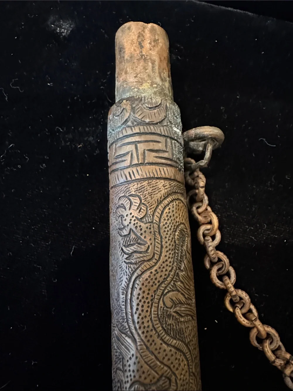 Antique Copper Scroll Holder or Prayer Tube of Asian or Middle Eastern origin